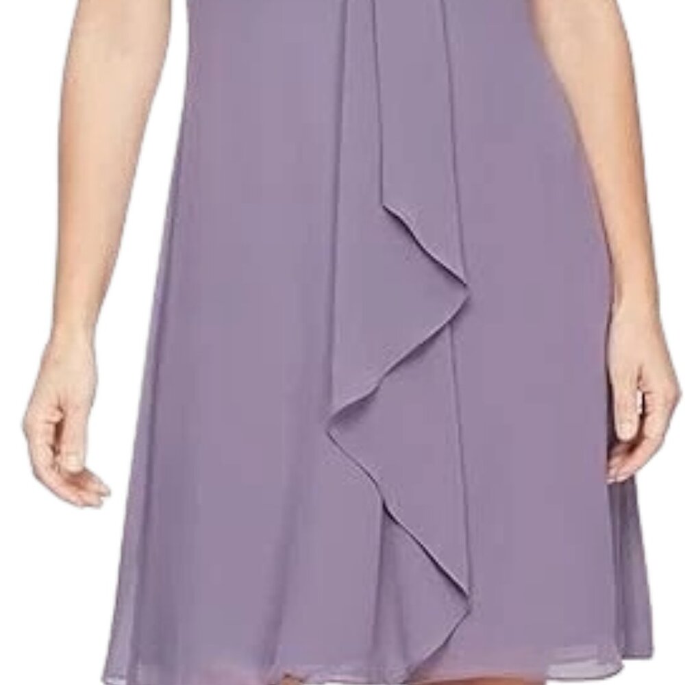 SLNY Icy Orchid Dress NWT Plus Size 20W Chiffon Overlay Formal